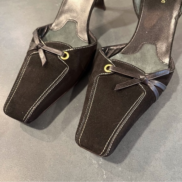 Kate Spade sz 8.5 black suede square to d’orsay pumps - Picture 10 of 16